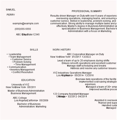 manager on duty resume|6 Great Duty Manager Resume Examples .
